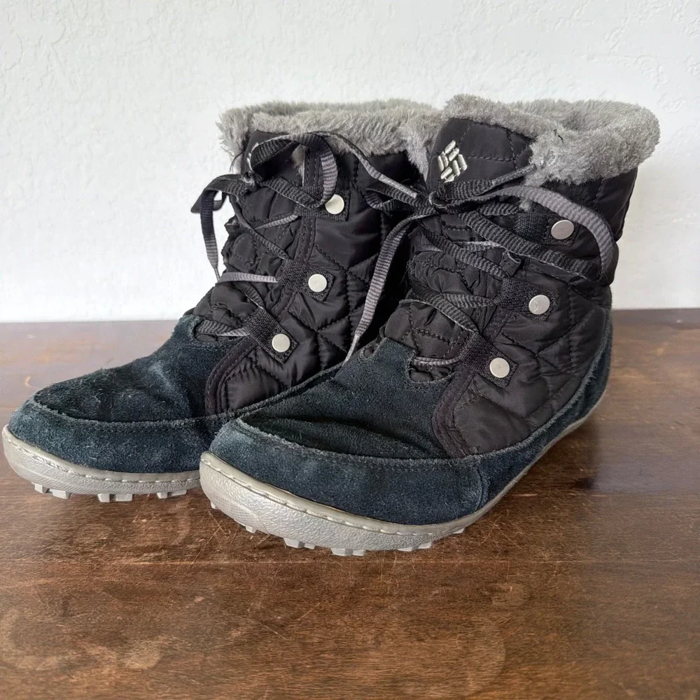 Columbia Boots Women's 8.5‎ Minx Shorty Omni Heat Black Quilted Insulated Winter